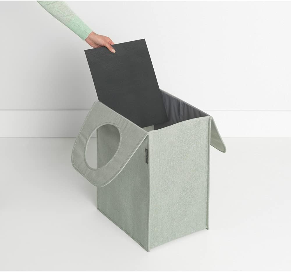 Brabantia - Wäschesack - Quick-Drop-Öffnung - Robuste Textilsack - Platzsparend - Der Deckel lässt s