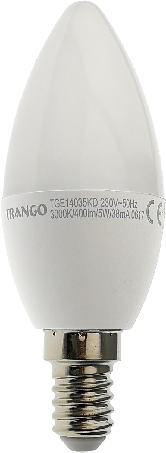 Trango 5er Pack E14035KD*5 LED Birne 3-Stufen dimmbar - 5 Watt - 400 Lumen 3000K Warmweiss - Ersatz