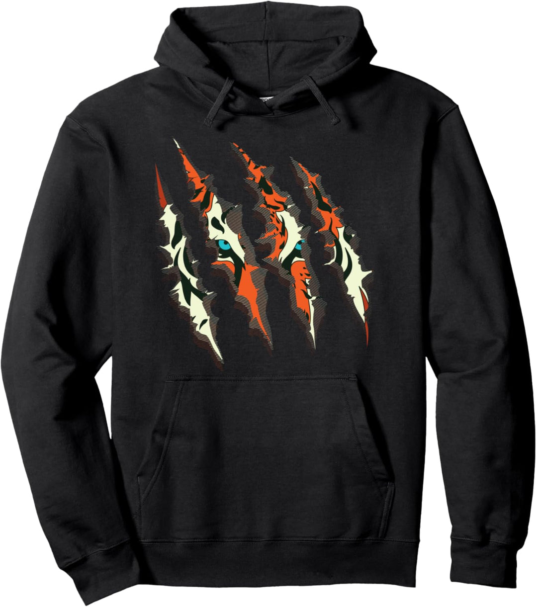 Asiatisches Raubtier Asien Wildkatze Tier Klauen Tiger Pullover Hoodie