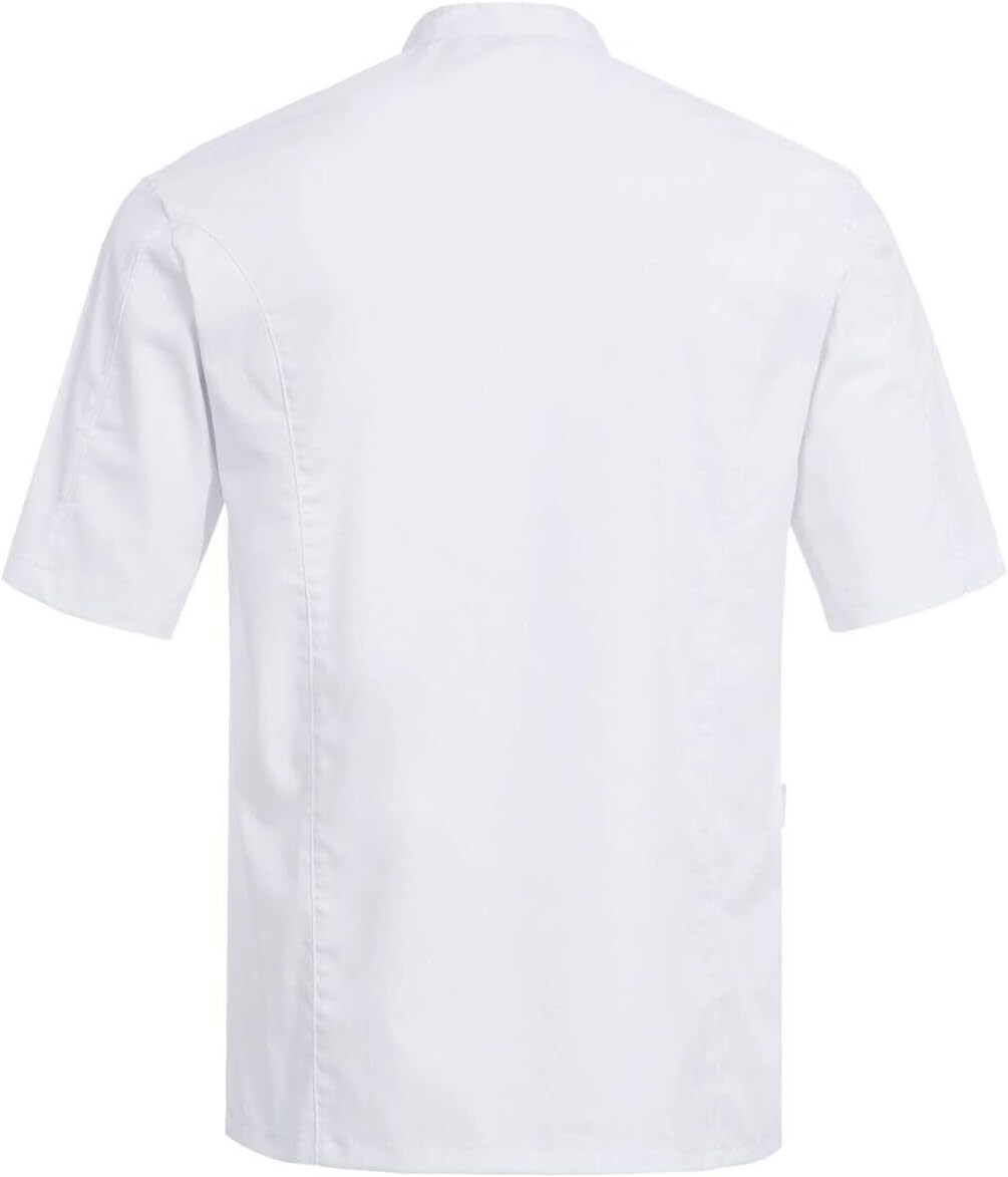 Greiff Gastro Moda Cuisine Herren Premium-Kochjacke Kurzarm Regular-Fit S Weiss, S Weiß