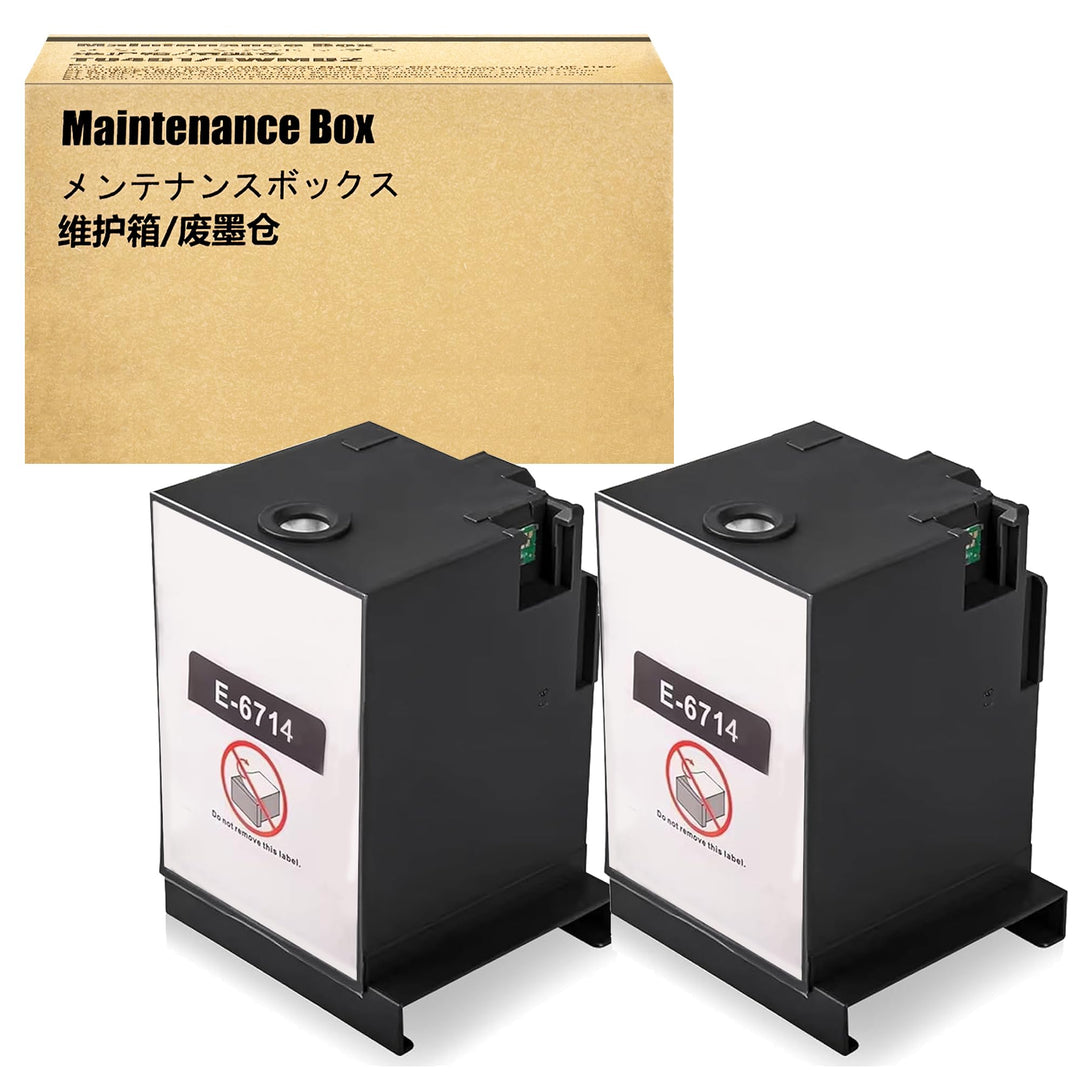 LCL T6714 C13T671400 Wartungsbox (2-Pack Schwarz) Ersatz für Epson Workforce Pro WF-C8190 WF-C8190a