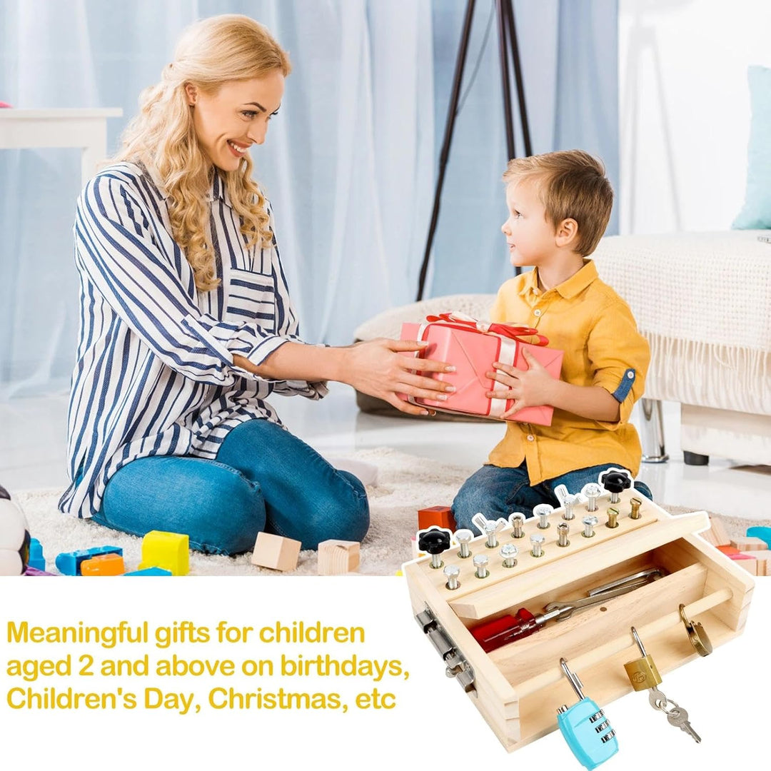 Montessori Spielzeug ab 3 4 5 Jahre, Holzspielzeug Motorikspielzeug mit Schraubendreher, Busy Board