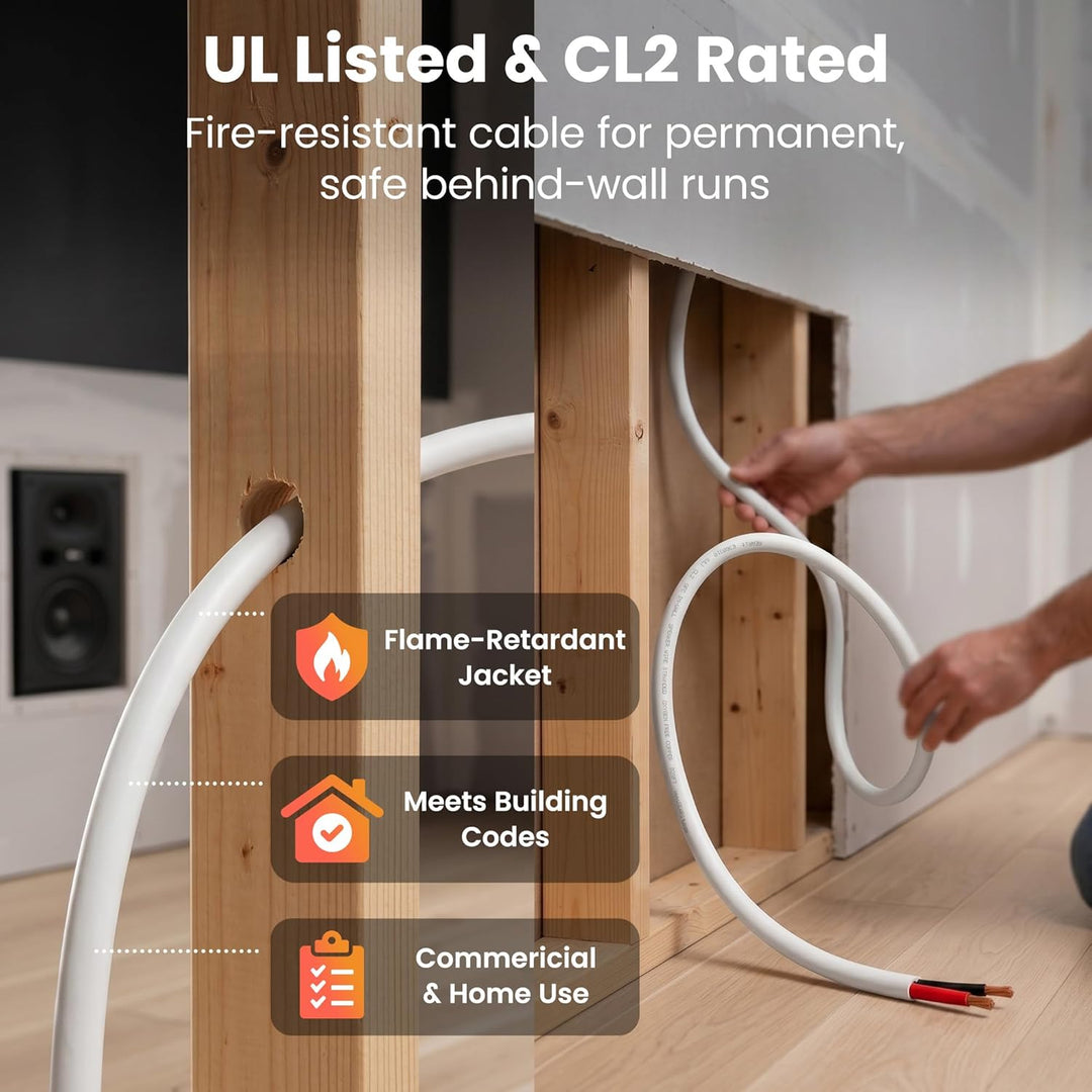 CL2 OFC Lautsprecherkabel, GearIT Pro Serie 100' 16 AWG, 100' 16 AWG