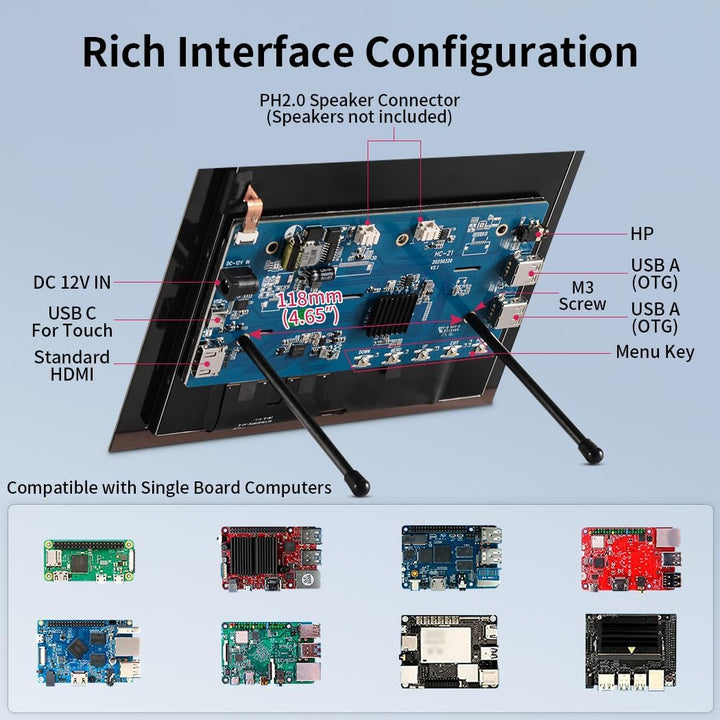 Raspberry PI Touchscreen Monitor, 9 Zoll Mini HDMI Display,1280 x 720/ Anti-Glare/Optical Bonding Ca