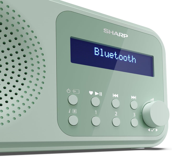 SHARP DR-P420 Portables Digitalradio (DAB/DAB+/FM mit RDS, USB, Bluetooth 5.3, 3,5mm Klinke Wecker-F