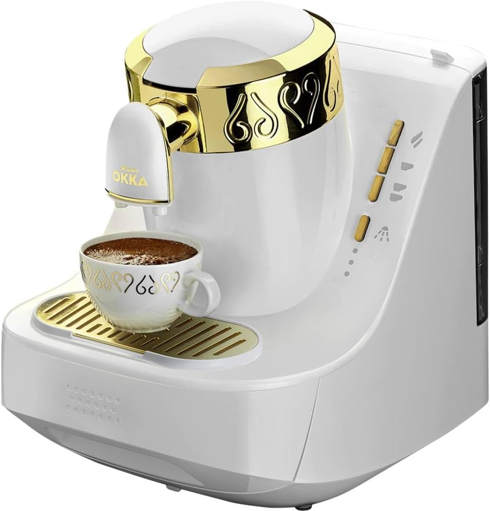 Arzum OKKA OK008-B TURKISH COFFEE MACHINE, fully automatic coffee machine, 2 cups of coffee, White,