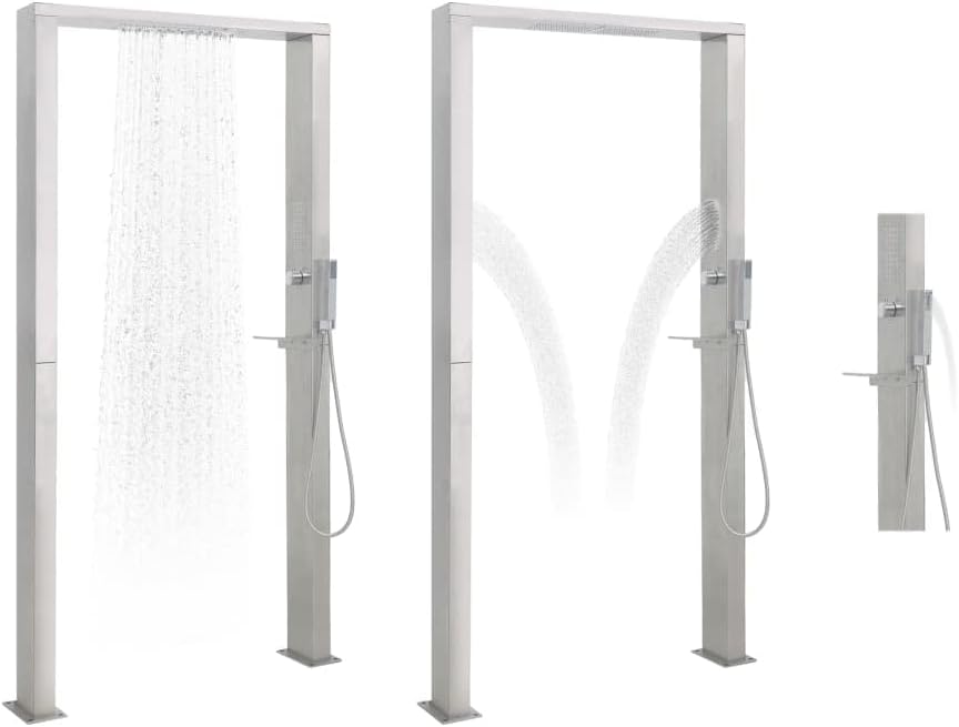 KOIECETA Gartendusche Aussendusche Pooldusche Garten Dusche Edelstahl Doppeldüsen