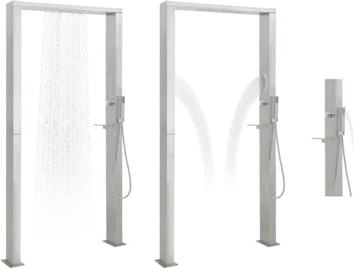 KOIECETA Gartendusche Aussendusche Pooldusche Garten Dusche Edelstahl Doppeldüsen