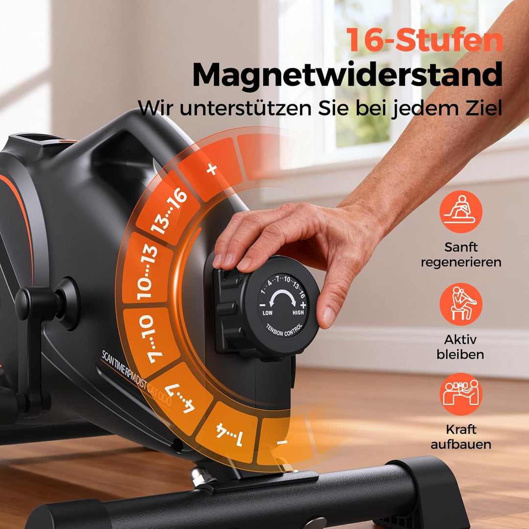 YOSUDA Pedaltrainer, Beintrainer für Zuhause mit 2 Widerstandsbändern und Rutschfester Matte, Mini H