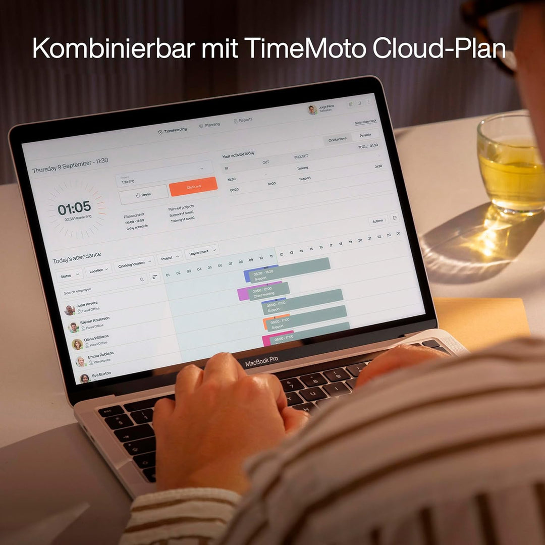 TimeMoto TM-818 SC Zeiterfassungsterminal, Kopplung mit kontaktlosen Smart Access Cards, RFID Badge/