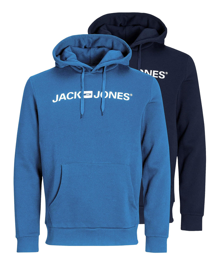 JACK &amp; JONES Male Kapuzenpullover 2er-Pack Logo Kapuzenpullover S 1x Bright Cobalt, 1x Navy Blazer,