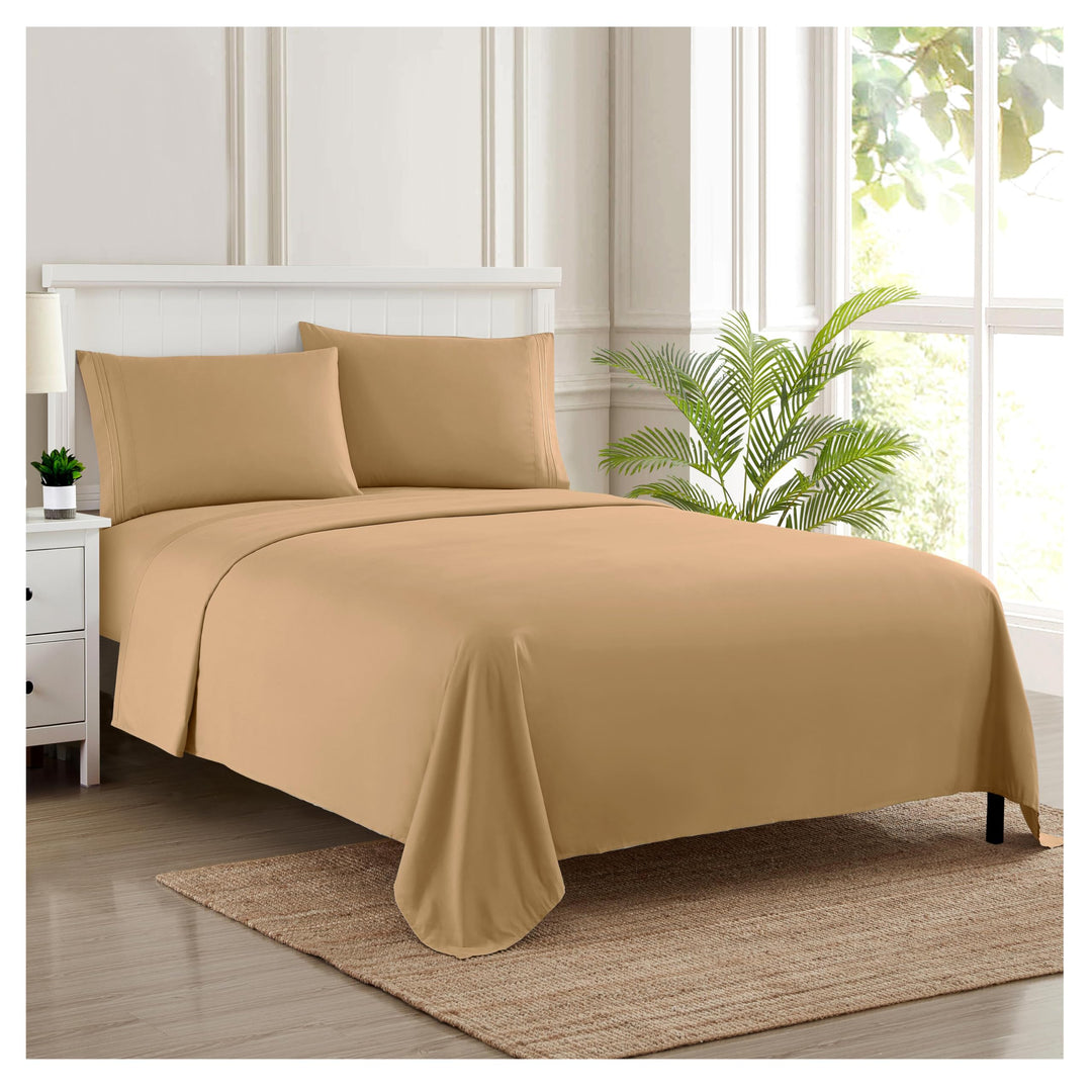 Sweet Home Collection 1500 Fadenzahl Ägyptische Qualität 4 Stück Deep Pocket Bed Sheet Set, Full, be