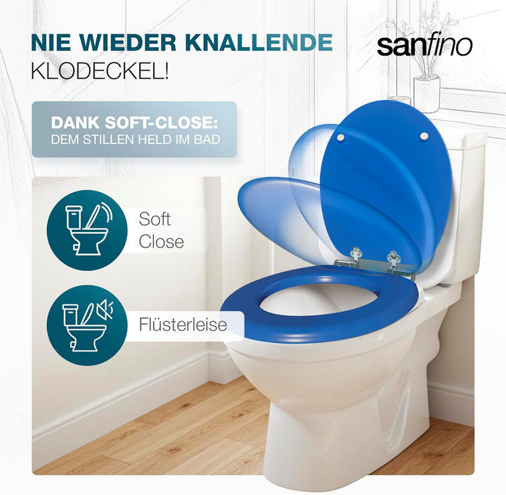 Premium WC Sitz mit Absenkautomatik – hochwertige Toilettendeckel aus Holz, viele bunte Motive, hohe