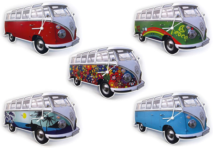 BRISA VW Collection - Volkswagen Wand-Werkstatt-Uhr-Zeitanzeiger-Clock-Zeitmesser im T1 Bus Design (