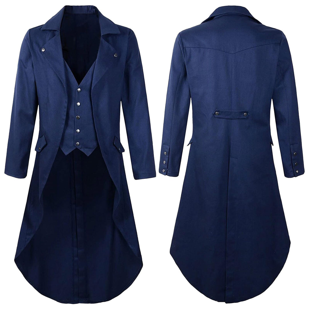 Viktorianische Steampunk Jacke für Herren Vintage Gothic Piraten Slim Fit Frack Wikinger Renaissance