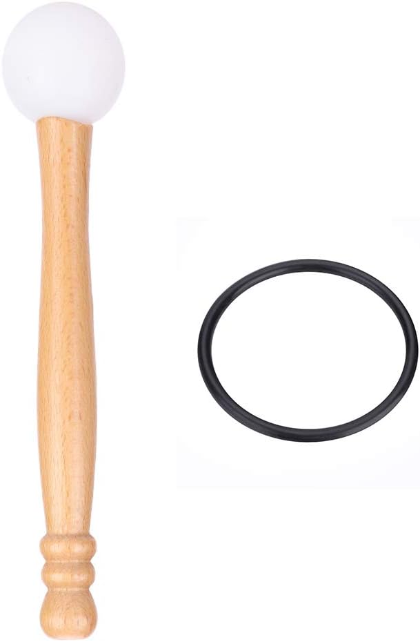Klassischer Klangschalen Schlägel, Rubber Head Holzgriff Mallet Stick Gummi-O-Ring zum Spielen der K