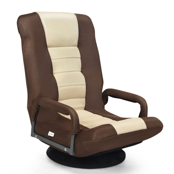 RELAX4LIFE Bodenstuhl Klappbar, Bodensessel mit 7-Fach Verstellbarer Rückenlehne &amp; 360° drehbarem So