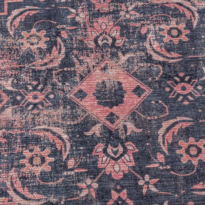 Waschbarer Teppich, Didigitaldruck Orientteppiche, Rechteckig, Rot - Schwarz Farbe, Flachgewebe, Fus