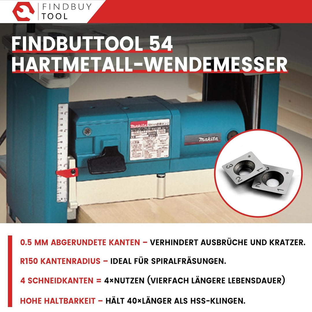 FindBuyTool Spiralmesserwelle für Makita 2012NB Dickenhobelmaschine, 12.5'' (317.5 mm) Helical Cutte
