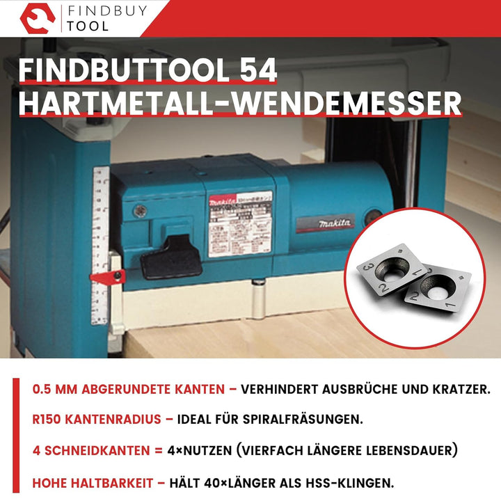 FindBuyTool Spiralmesserwelle für Makita 2012NB Dickenhobelmaschine, 12.5'' (317.5 mm) Helical Cutte