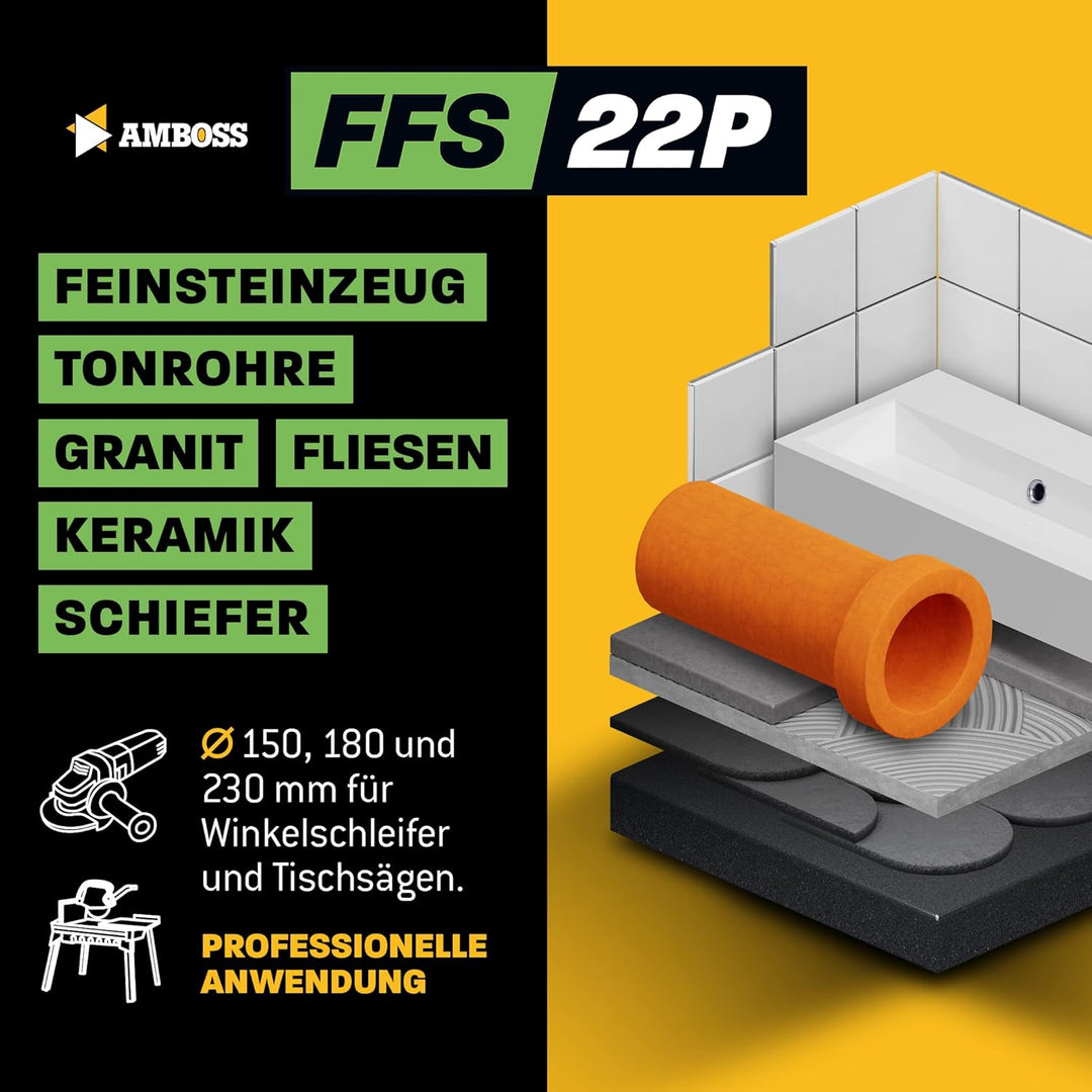 Amboss Diamant Trennscheibe Ø180 x 1.6 mm x 22.2/25.4 mm (Für Schiefer, Fliesen, Fiberglas etc.) - S