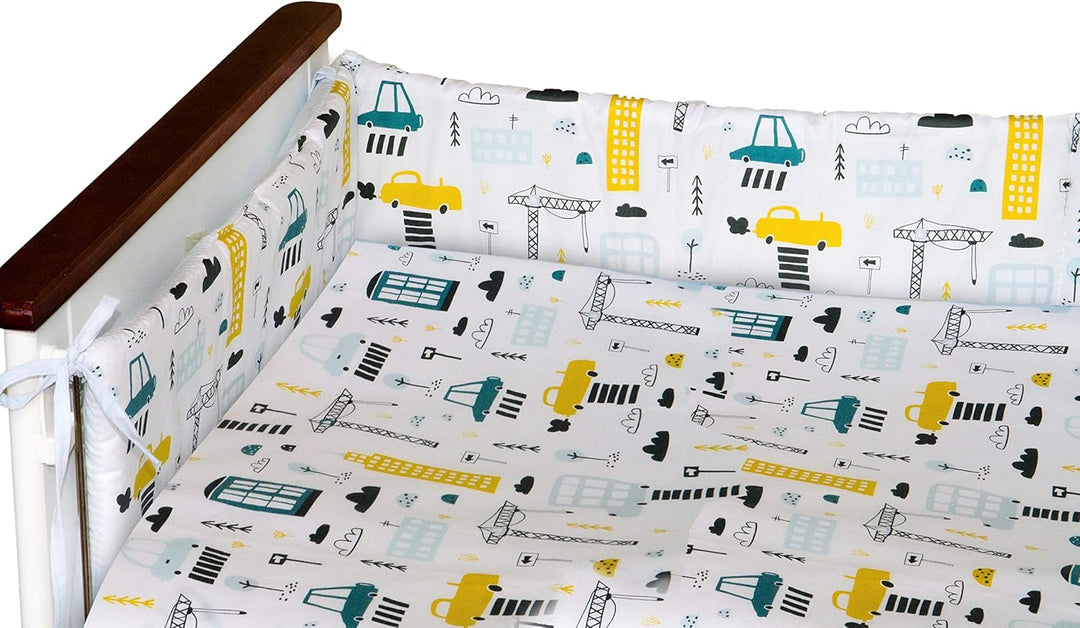 Balbina Kinder Baby-Bettwäsche-Set für Jungen Gelb Motiv 100 x 135 cm Deckenbezug 40 x 60 Kissenbezu