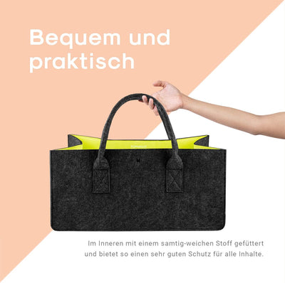 FORMGUT® Filztaschen Shopper, Filztasche Kaminholz, Kaminholztasche, Shopping Bag , Feuerholzkorb Fi