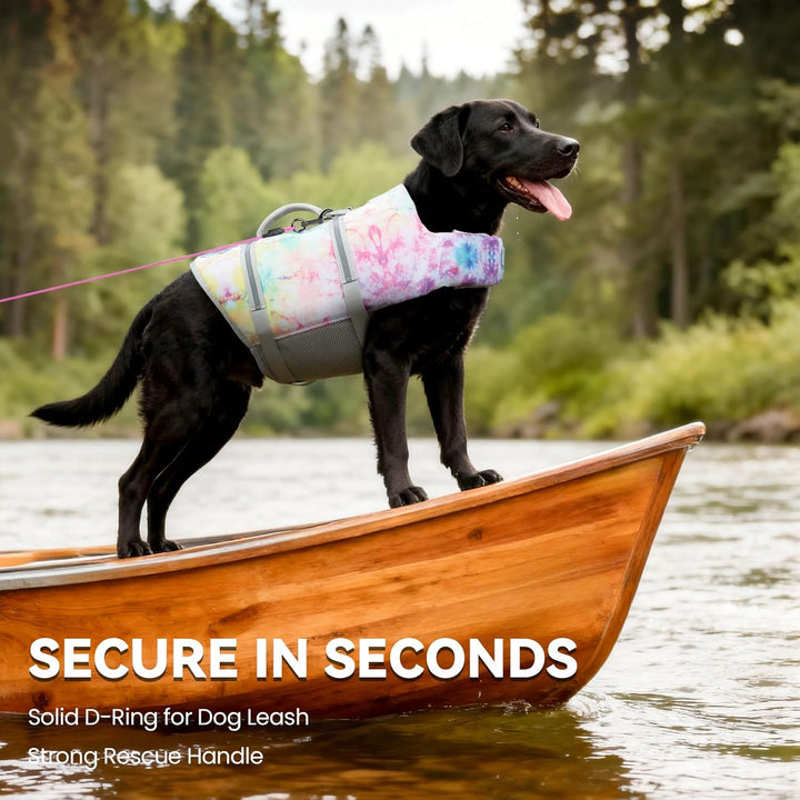 VIVAGLORY Ripstop Hunde Rettungsweste für Kleine Mittel Grosse Hunde Bootfahren, Hund Schwimmweste m