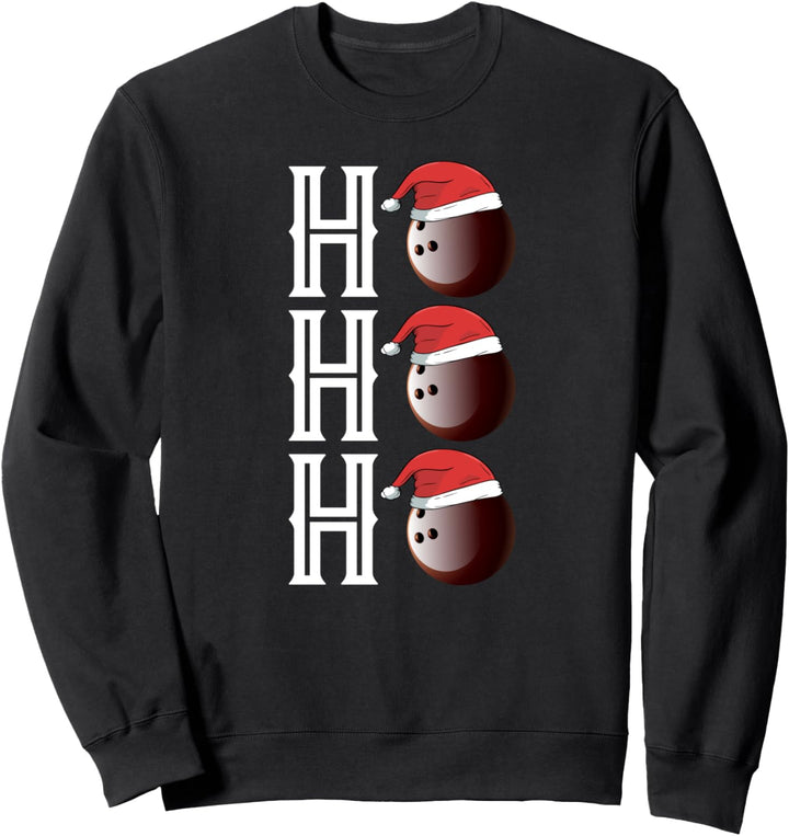 Bowling Ball Ho Ho Ho Christmas Bowler Gift Sweatshirt