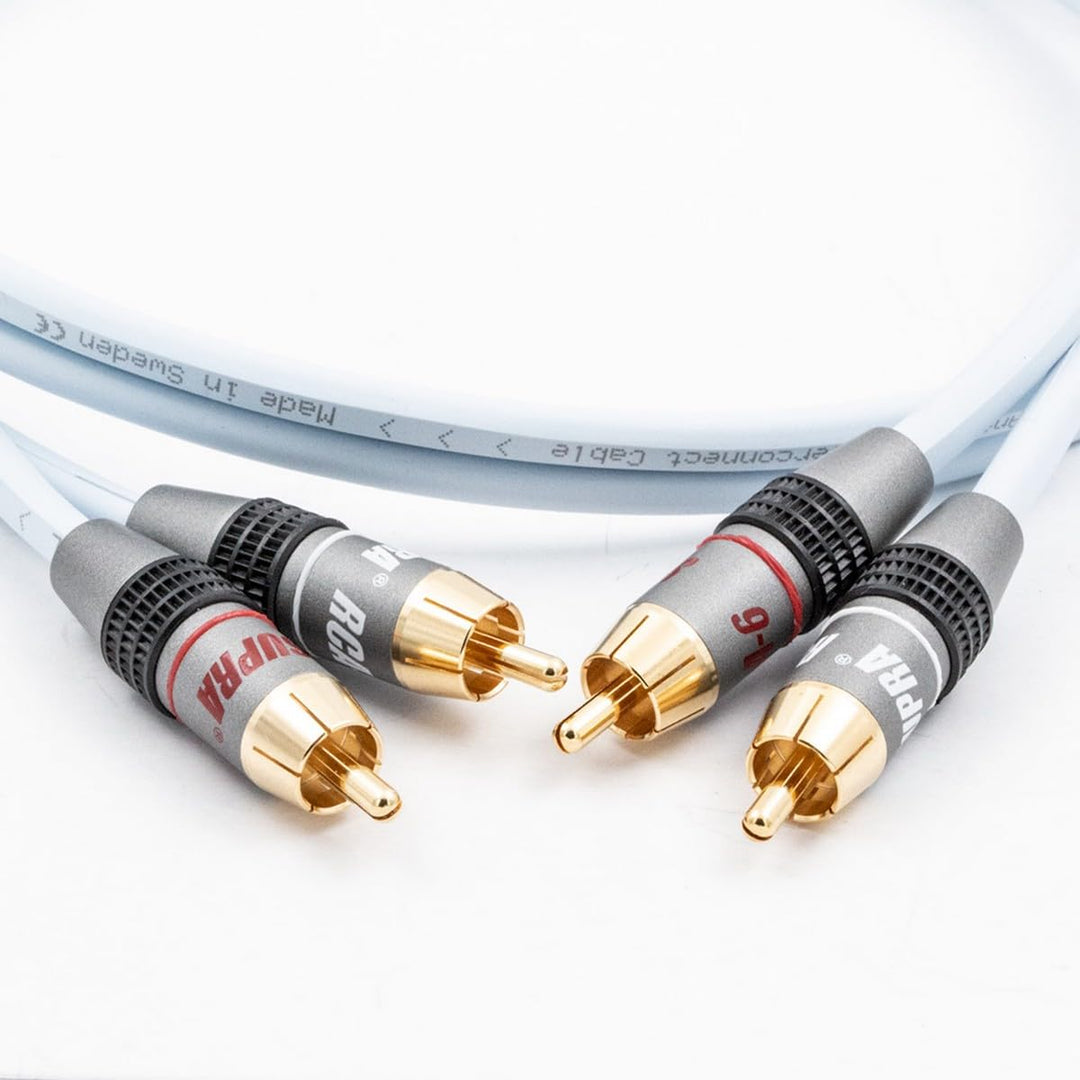 Supra 1001901253 Audiokabel, 2 m, 6 x Cinch, Stecker auf Stecker, Blau