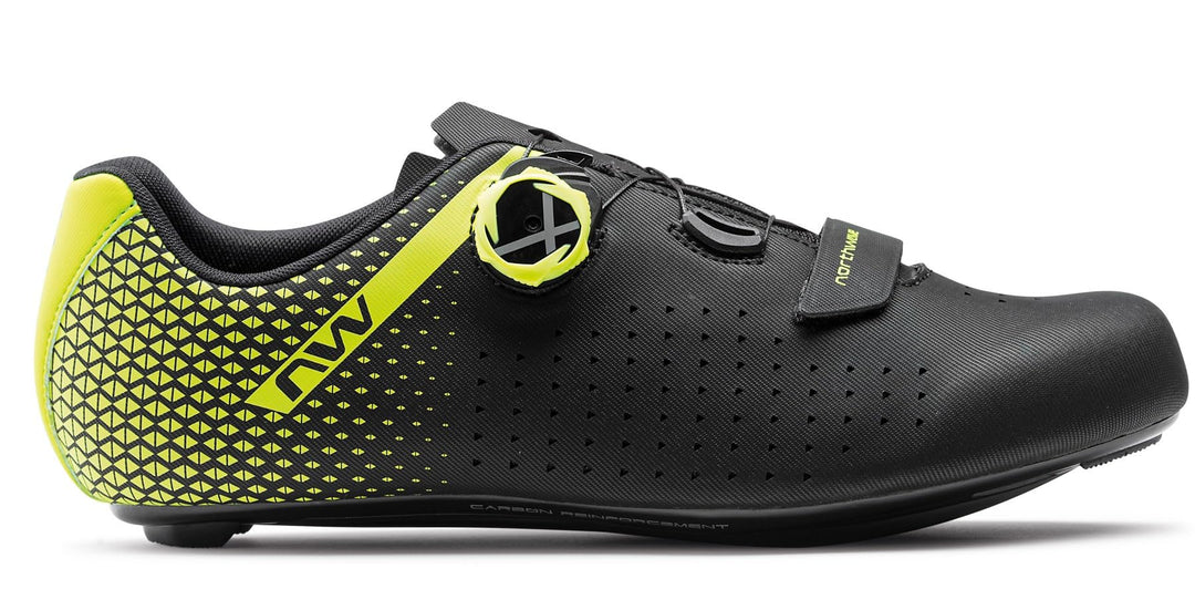 Northwave Strassenschuhe Core Plus 2 36 EU Black Yellow Fluo, 36 EU Black Yellow Fluo