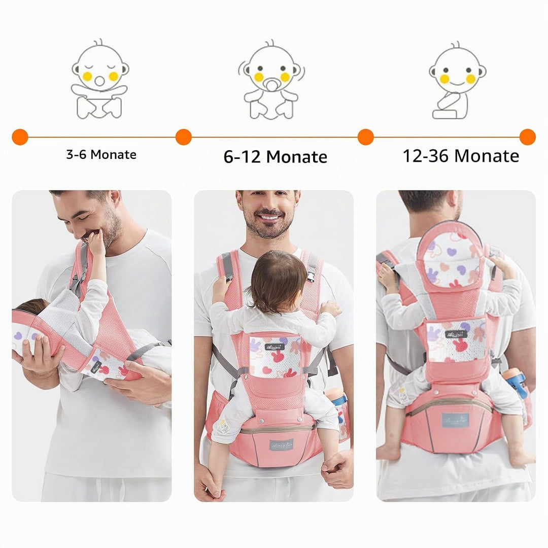 IULONEE Ergonomische Babytrage Baby-Tragetasche Neugeborene Babytrage Babybauchtrage Einfach Anzuzie
