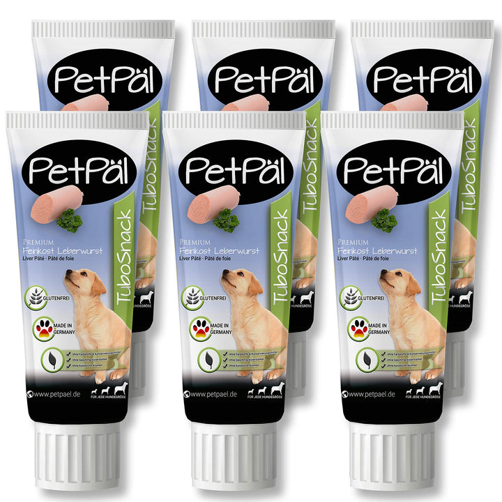 PetPäl Hunde Leberwurst “TuboSnack“ - Ohne Getreide, Salz, Zucker - Premium Leckerli aus der Tube -