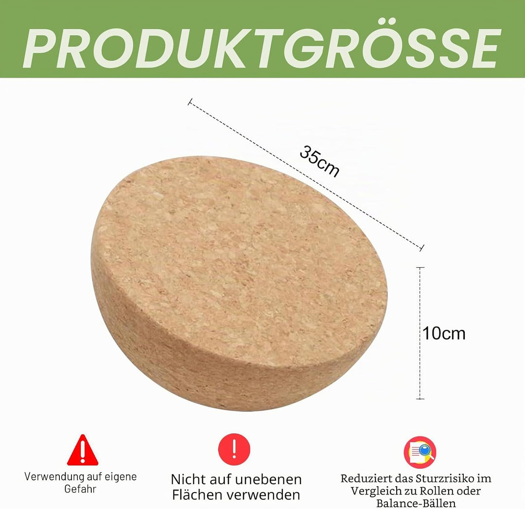 Balance Board Halbkugel aus Massivem Kork Balance Ball Halbkugel für Balance Boards, Für Yoga, Reha,