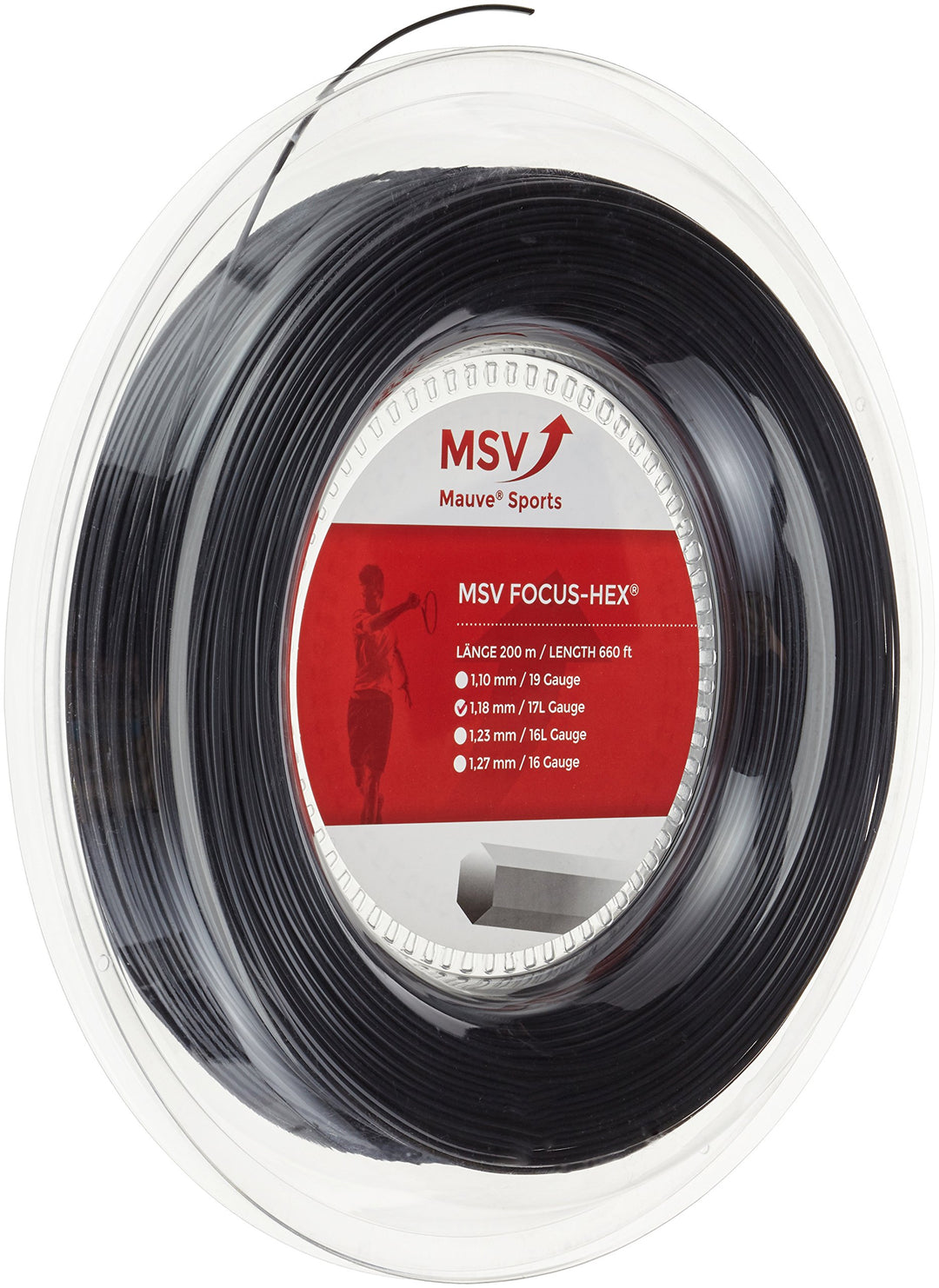 MSV Saitenrolle Focus-HEX 1.18 Schwarz, 1.18 Schwarz
