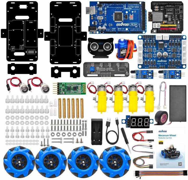 OSOYOO Omni-directinal Mecanum Wheel Robotic Car Kit für Arduino Raspberry Pi STEM Ferngesteuerte pä