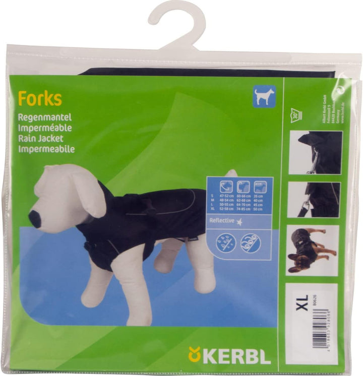 Kerbl Pet Regenmantel Forks schwarz L, 45cm 50 g (1er Pack), 50 g (1er Pack)