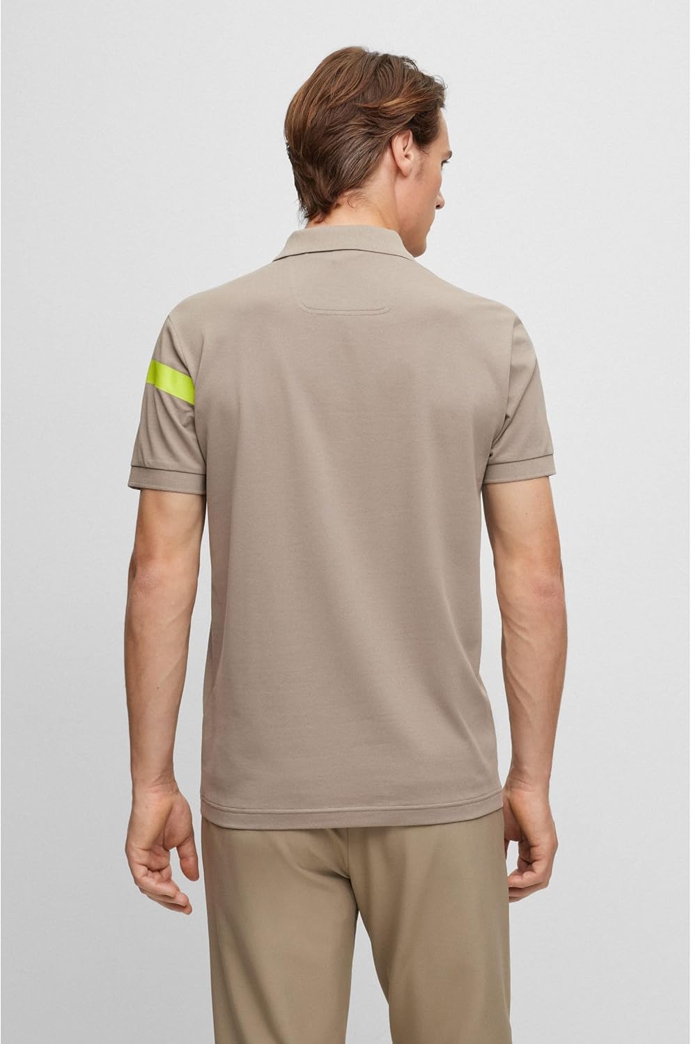 BOSS Herren Paule Slim-Fit Poloshirt mit Streifen und Logo S Hellgrün, S Hellgrün