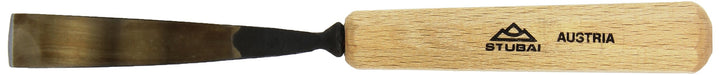STUBAI Stemmeisen Stechbeitel Serie 52 - Form 12 | Gebogenes Flacheisen 16 mm, mit Holzgriff, zum Vo