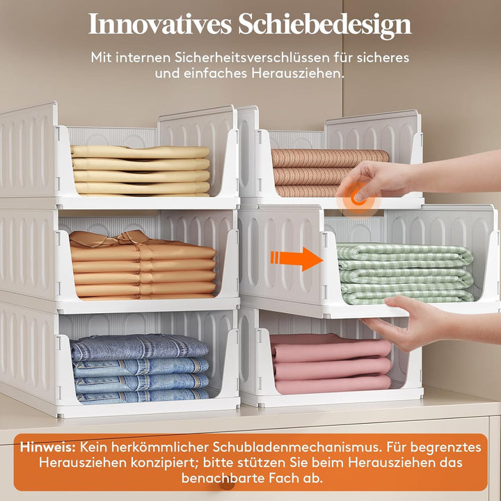 Lifewit 5 Pack Stapelbar Kleiderschrank Organizer, Ausziehbar Schrank, Stapelbar Aufbewahrungsbox fü