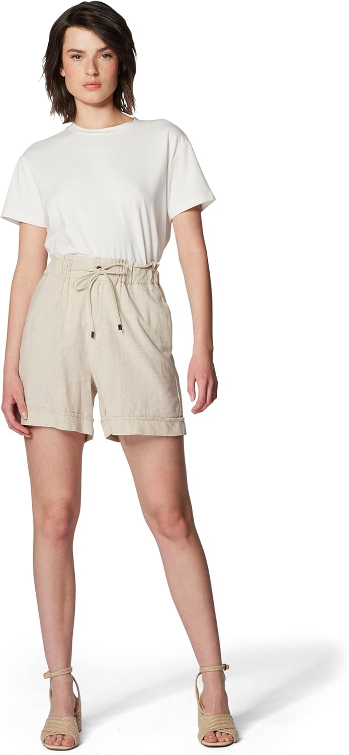 Mavi Damen Linen Shorts Kurze Hose XS Beige, XS Beige