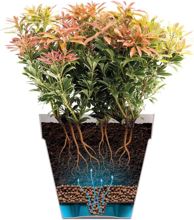 Elho Loft Urban Rund 40 - Blumentopf für Aussen - Ø 38.5 x H 35.3 cm - Gelb/Ocker ? 39 cm Ochre, ? 3