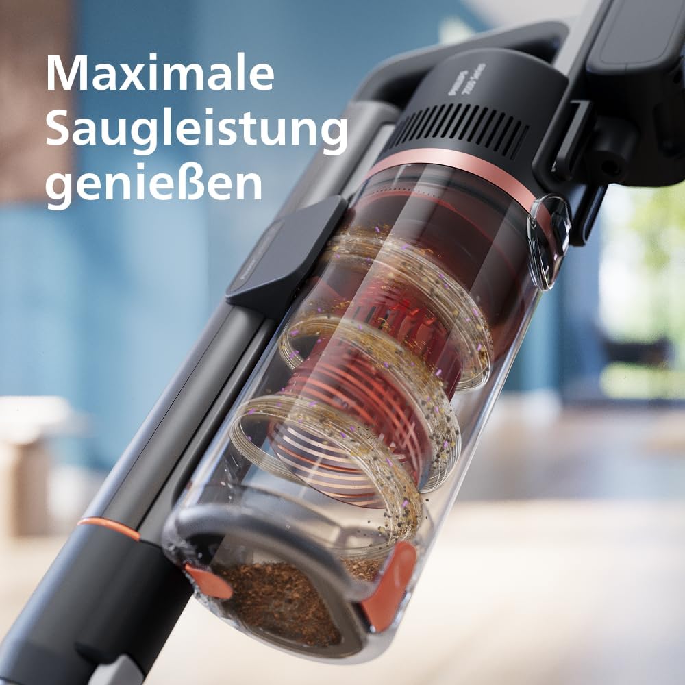 Philips Akkustaubsauger 7000 Series Pet, Überlegene Saugleistung, 80 Min. Laufzeit, Bodentypenerkenn
