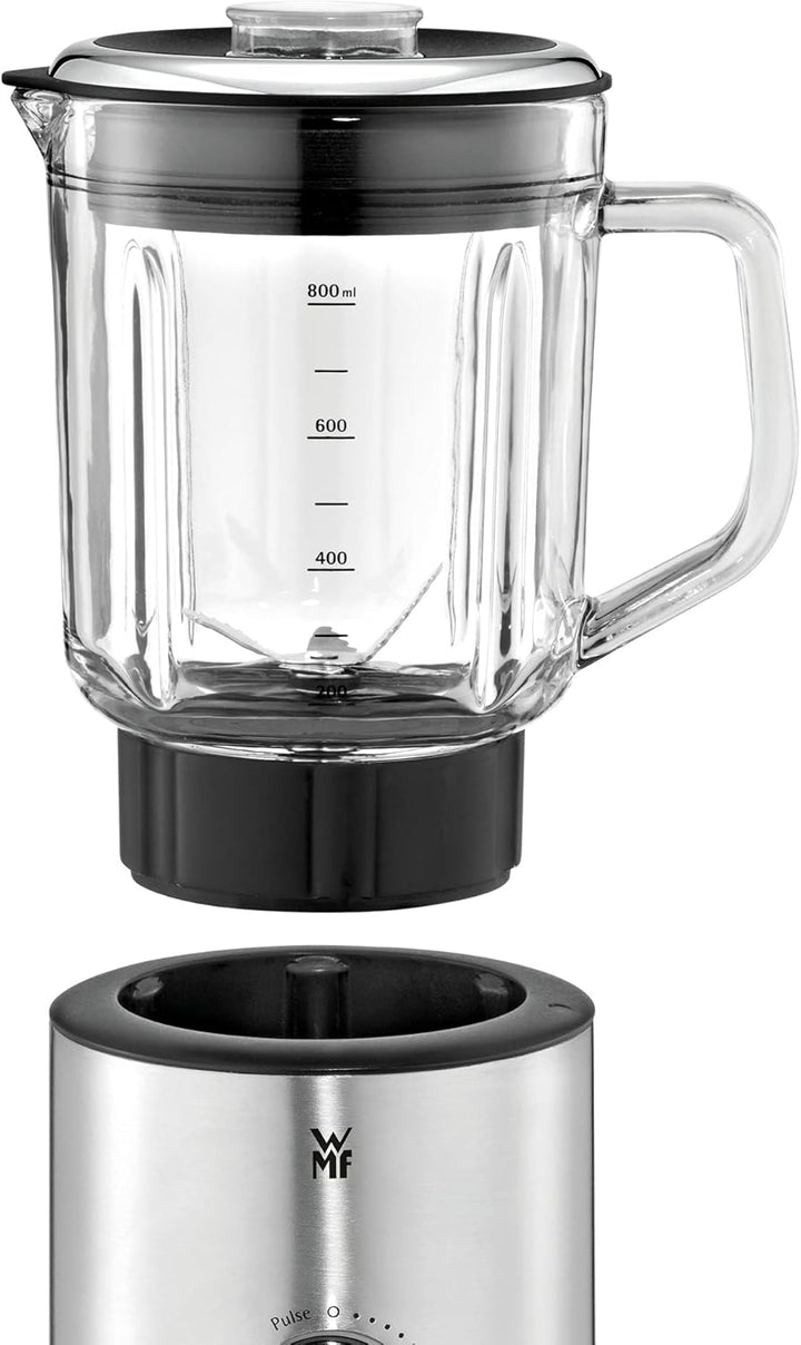 WMF Küchenminis Kompaktmixer, Standmixer, 4 Watt, Glasbehälter,8 l, Pulsstufe, cromargan matt & Kult