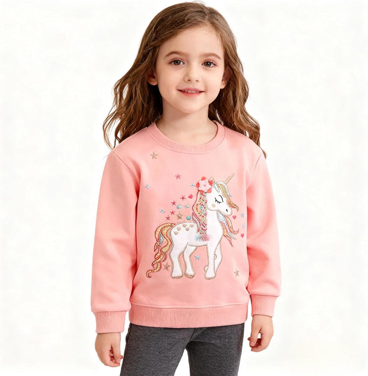 Sweatshirt Mädchen Pullover für Kinder Süss Cartoon Sweater Mädchen Langarmshirts aus Baumwolle Alte