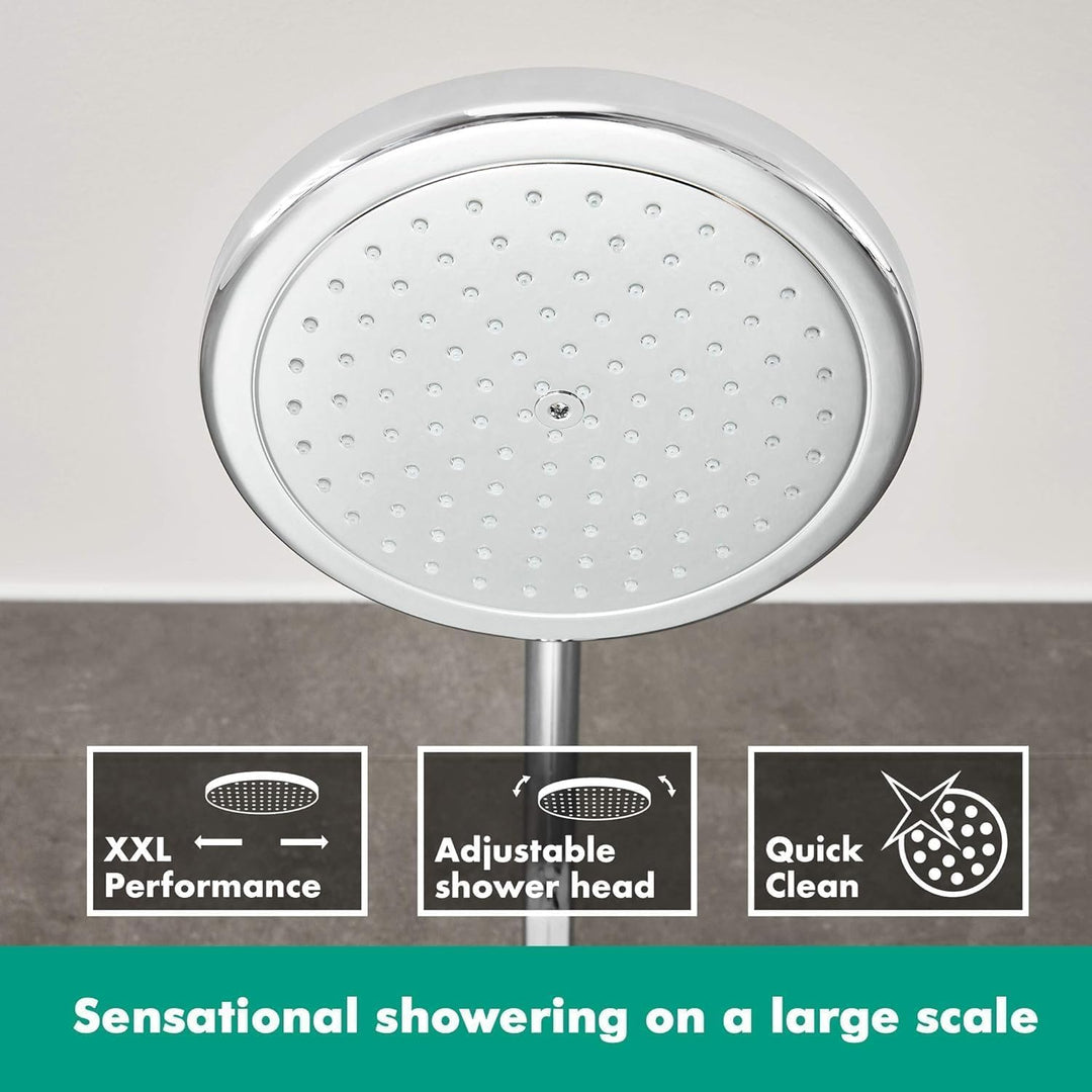 hansgrohe Croma 220 Air Duschsystem Reno (5 Strahlarten) Chrom, Kopfbrause 220 mm / 1 Strahlart