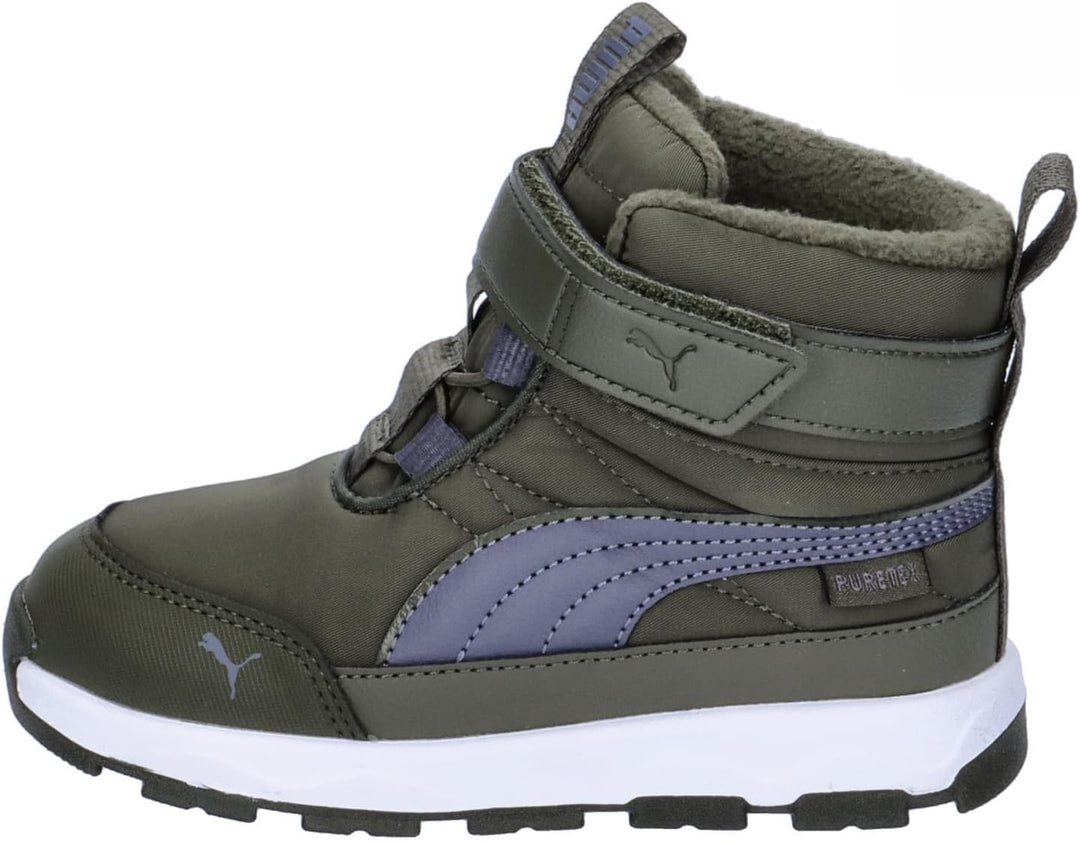 PUMA Unisex Kinder Evolve Boot Puretex Ac+psHigh Boot 26 EU Dark Olive Galactic Gray Puma White, 26