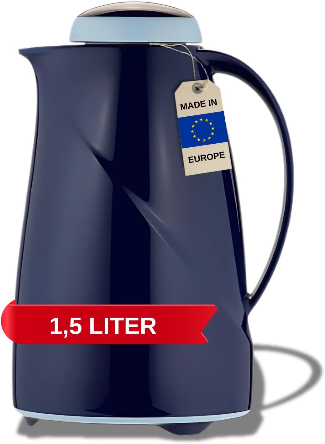 Helios Wave Isolierkanne, Kunststoff, dunkelblau, 1,5 Liter Dunkelblau 1,5 Liter, Dunkelblau 1,5 Lit