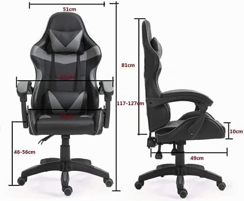 mcc direct Bürostuhl Ergonomisch, Schreibtischstuhl, Drehstuhl, Gaming Sessel, Gamingstuhl (Weiss),