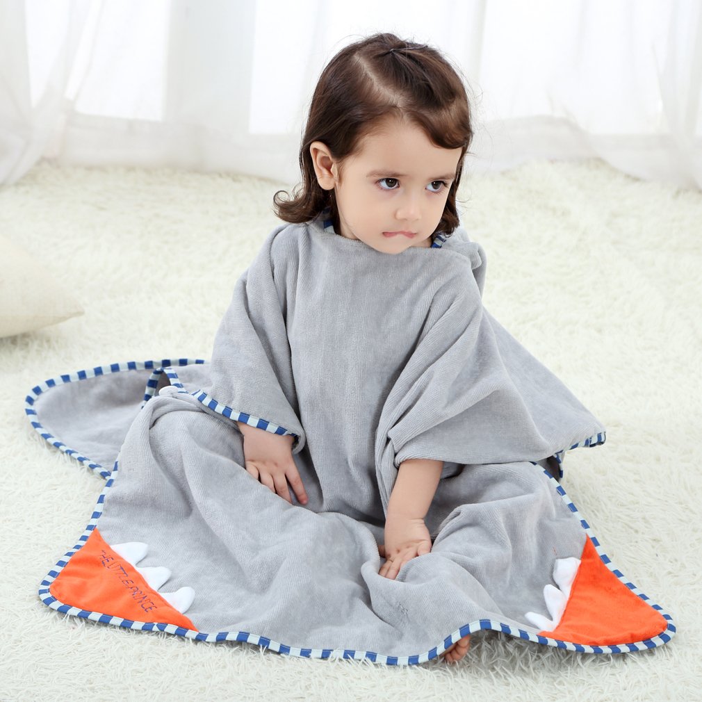 COOKY.D Baby Poncho Badetuch mit Kapuze, 100% Baumwolle, für Jungen und Mädchen, 70 x 70 cm, 0-6 Jah